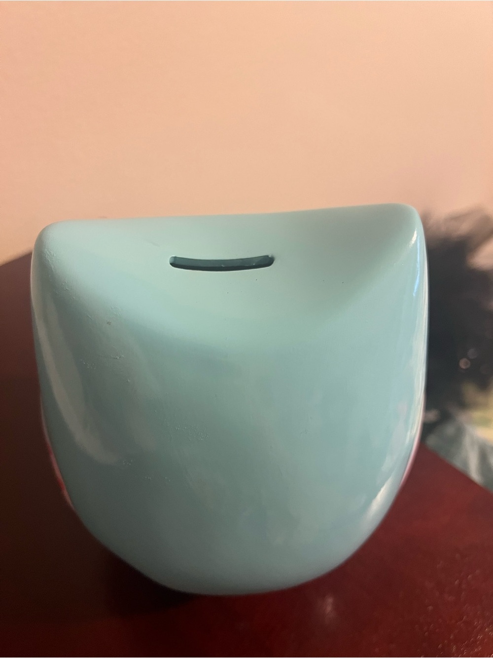 Cute Blue Owl Ceramic Bank with Yellow Heart - Picture 3 of 3